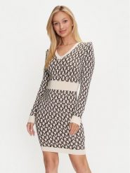 Marciano Guess Sukienka dzianinowa 4YGK74 5036Z Beżowy Regular Fit. Brązowe sukienki damskie Marciano Guess, z aplikacjami, z dzianiny, bez ramiączek. Za 539.99 zł.