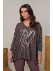 Curvy Lady Sweter w kolorze brązowym rozmiar: 44/46. Brązowe swetry klasyczne damskie Curvy Lady, z bawełny, bez kołnierzyka. Za 147.56 zł.