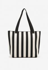 Czarna Torebka Shopperka z Suwakiem w Paski Saloniela. Czarne shopper bag Renee, z jeansu, bez dodatków. Za 44.99 zł.
