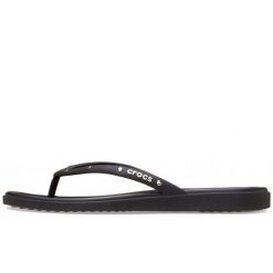 Klapki Crocs Miami Studded Flip W Damskie. Czarne klapki damskie Crocs, bez wzorów, z materiału, bez obcasa, na koturnie, bez zapięcia. Za 280.99 zł.