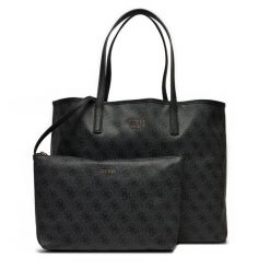 Torebka Guess. Czarne shopper bag Guess, z aplikacjami, bez dodatków. Za 479.99 zł.