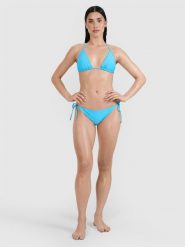 4F Dół od bikini damski - turkusowy L. Niebieskie bikini 4F, bez wzorów, z elastanu. W wyprzedaży za 39.99 zł.