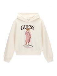 Guess Bluza J6BQ03 K6086 Kremowy Regular Fit. Białe bluzy dziewczęce Guess, z aplikacjami, z bawełny, bez ramiączek, bez kaptura. Za 182.99 zł.