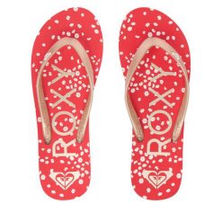 Japonki Roxy. Czerwone obuwie sportowe damskie Roxy, bez zapięcia. Za 89.99 zł.