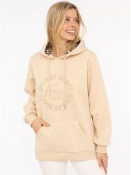Zwillingsherz Bluza "Wild at heart" w kolorze beżowym rozmiar: L/XL. Brązowe bluzy damskie Zwillingsherz, l, bez wzorów, z kapturem. Za 193.24 zł.