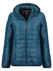 Geographical Norway Kurtka pikowana "Atika" w kolorze morskim rozmiar: S. Niebieskie kurtki damskie Geographical Norway, s, z aplikacjami, bez kaptura. Za 127.35 zł.
