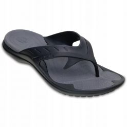 Japonki Dla Dorosłych Crocs Modi Sport Flip. Czarne klapki damskie Crocs, bez wzorów, z materiału, bez obcasa, bez zapięcia. Za 139.99 zł.