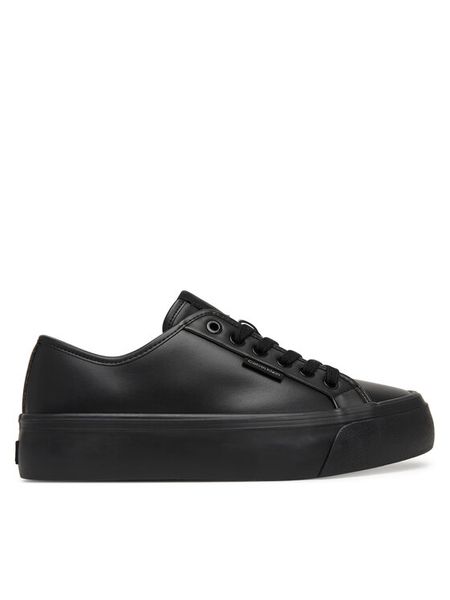 Calvin Klein Sneakersy Vulc Flatf Lace Up Lth YW0YW01932 Czarny. Czarne obuwie sportowe damskie Calvin Klein, ze skóry, bez zapięcia. Za 409.99 zł.