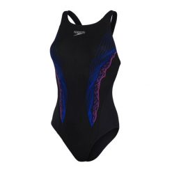 Damski jednoczęściowy kostium kąpielowy Speedo Eco+ Placem Recordbr. Czarne stroje jednoczęściowe Speedo, bez wzorów. Za 139.99 zł.