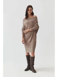 TATUUM Sukienka dzianinowa w kolorze brązowym rozmiar: XL. Brązowe sukienki damskie TATUUM, bez wzorów, z dzianiny, bez ramiączek. Za 178.79 zł.