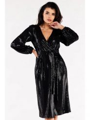 Awama Sukienka w kolorze czarnym rozmiar: L. Czarne sukienki damskie Awama, bez wzorów, bez ramiączek. Za 194.99 zł.