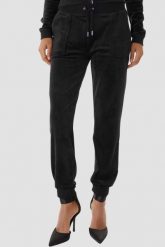 JUICY COUTURE Czarne dresy damskie Willow Cuff Jogger, Rozmiar XS. Czarne spodnie dresowe damskie Juicy Couture, s, bez wzorów, z dresówki. W wyprzedaży za 217.99 zł.