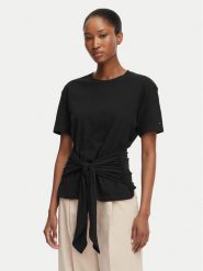 Tommy Hilfiger T-Shirt WW0WW49256 Czarny Relaxed Fit. Czarne t-shirty damskie Tommy Hilfiger, m, bez wzorów, z bawełny, bez kołnierzyka. Za 289.99 zł.