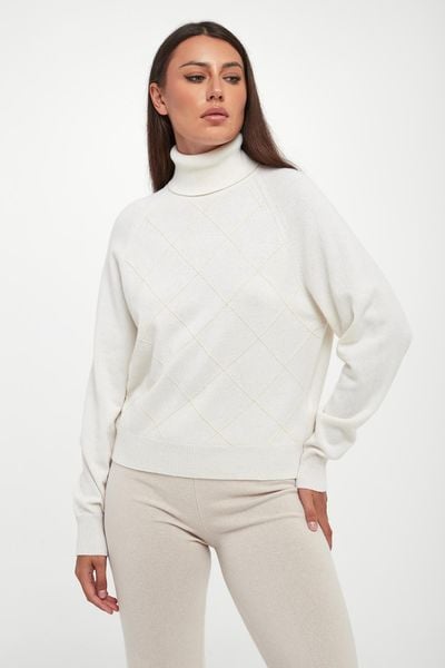 Golf damski wełniany z jedwabiem PESERICO. Golfy damskie Peserico, bez wzorów, z wełny, bez ramiączek. Za 2,649.00 zł.