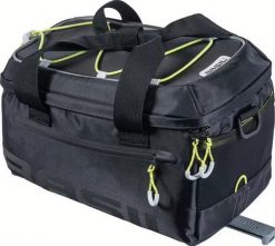 Torba na bagażnik „Miles MIK 2.0”, czarna limonka. Czarne torby sportowe BASIL, bez wzorów, z materiału. Za 449.00 zł.