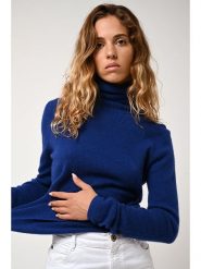 AUTHENTIC CASHMERE Kaszmirowy golf "Bise" w kolorze granatowym rozmiar: XXL. Niebieskie golfy damskie AUTHENTIC CASHMERE, xxl, bez wzorów, z kaszmiru, bez ramiączek. Za 369.99 zł.