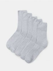 Prążkowane skarpetki 5 pack - szary. Szare skarpetki damskie Sinsay, bez wzorów, prążkowane. Za 17.99 zł.