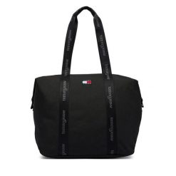 Torebka Tommy Jeans. Czarne shopper bag Tommy Jeans, z jeansu, bez dodatków. Za 329.99 zł.