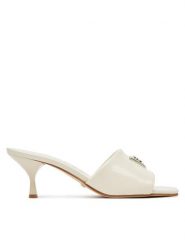 Guess Klapki FLJLUS PAF03 Écru. Klapki damskie Guess, z aplikacjami, ze skóry, bez obcasa, bez zapięcia. Za 342.00 zł.