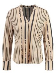 KEY LARGO Bluzka "Stripe" w kolorze beżowo-czarnym rozmiar: M. Brązowe bluzki damskie KEY LARGO, m, bez wzorów, bez kołnierzyka, bez ramiączek. Za 95.92 zł.