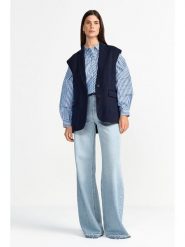 Rich & Royal Bluzka w kolorze niebiesko-białym rozmiar: 34. Niebieskie bluzki damskie Rich & Royal, bez wzorów, z bawełny, bez kołnierzyka, bez ramiączek. Za 265.40 zł.