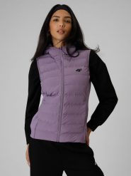 4F Bezrękawnik z wypełnieniem syntetycznym damski - fioletowy XL. Fioletowe kamizelki damskie 4F, xl, bez wzorów, z materiału, bez kaptura. Za 249.99 zł.
