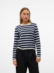 Vero Moda Sweter w kolorze antracytowo-kremowym rozmiar: XL. Brązowe swetry klasyczne damskie Vero Moda, xl, ze splotem, bez kołnierzyka. Za 85.95 zł.