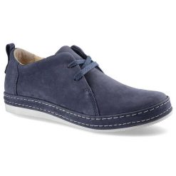 Granatowe Półbuty Nagaba Damskie Wygodne Buty. Niebieskie półbuty damskie Nagaba, na wiosnę, bez wzorów, z nubiku, bez obcasa, na platformie, bez zapięcia. Za 279.00 zł.