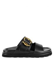 Gino Rossi Klapki 4781-25 Czarny. Czarne klapki damskie Gino Rossi, bez wzorów, ze skóry, bez obcasa, bez zapięcia. Za 329.99 zł.