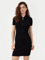 HUGO Sukienka dzianinowa Sholerdi 50532239 Czarny Regular Fit. Czarne sukienki damskie Hugo, bez wzorów, z dzianiny, bez ramiączek. Za 379.99 zł.
