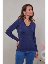 Soft Cashmere Sweter w kolorze niebieskim rozmiar: 34/36. Niebieskie swetry klasyczne damskie Soft Cashmere, bez kołnierzyka. Za 108.99 zł.