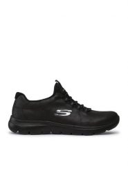 Skechers Sneakersy Itz Bazik 88888301/BBK Czarny. Czarne obuwie sportowe damskie Skechers, ze skóry, bez zapięcia. Za 259.99 zł.