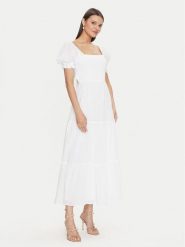 Gina Tricot Sukienka letnia 22706 Biały Regular Fit. Białe sukienki damskie Gina Tricot, bez wzorów, z bawełny, bez ramiączek. Za 259.99 zł.