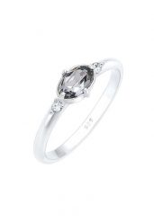 Elli Damski prosty elegancki z kryształami z srebrze 925 sterling silver Pierścionki 1 ct. Szare pierścionki damskie Elli, srebrne. Za 211.64 zł.