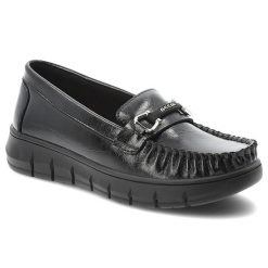 Mokasyny damskie Vinceza, cholewka ze skóry naturalnej o delikatnie połyskującym wykończeniu wsuwany fason zabudowany przód z charakterystycznym mars. Czarne mokasyny damskie VINCEZA, z lakierowanej skóry, bez obcasa. Za 159.00 zł.