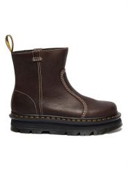Dr. Martens Skórzane botki "Zebzag Rigger" w kolorze brązowym rozmiar: 40. Brązowe botki damskie Dr Martens, bez obcasa, bez zapięcia. Za 581.78 zł.