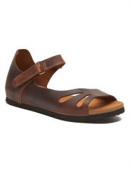 Comfortfusse Skórzane sandały w kolorze brązowym rozmiar: 37. Brązowe sandały damskie Comfortfüße, bez wzorów, ze skóry, z otwartym noskiem, bez obcasa, bez zapięcia. Za 252.99 zł.