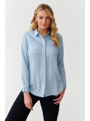 TATUUM Bluzka w kolorze błękitnym rozmiar: 40. Niebieskie bluzki damskie TATUUM, bez wzorów, z lyocellu, bez kołnierzyka, bez ramiączek. Za 100.28 zł.