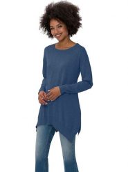 Heine Sweter w kolorze niebieskim rozmiar: 40. Niebieskie swetry klasyczne damskie Heine, z bawełny, z asymetrycznym kołnierzem. Za 69.75 zł.