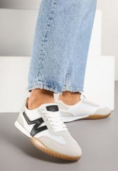 Szaro-Czarne Sneakersy w Stylu Kultowych Tenisówek Tultia. Szare obuwie sportowe damskie Born2be, na lato, z jeansu, bez zapięcia, tenisowe. Za 89.99 zł.