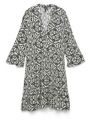Vero Moda Sukienka w kolorze beżowo-czarnym rozmiar: XS. Brązowe sukienki damskie Vero Moda, bez wzorów, z tkaniny, klasyczne, bez ramiączek. Za 74.28 zł.