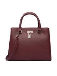 Nine West Torebka CEO-TRUE GRACE-LDA9866 Bordowy. Czerwone kuferki damskie Nine West, bez wzorów, ze skóry, bez dodatków. Za 299.99 zł.