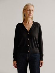 Josephine & Co Kardigan "August" w kolorze ciemnobrązowym rozmiar: XXL. Brązowe kardigany damskie Josephine & Co, xxl, bez wzorów, z wełny. Za 152.99 zł.