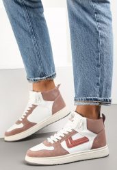 Różowe Sneakersy Maeramia. Czerwone obuwie sportowe damskie Renee, z dżerseju, bez zapięcia. Za 44.99 zł.