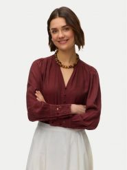 Vero Moda Koszula Irina 10338396 Bordowy Regular Fit. Czerwone koszule damskie Vero Moda, m, bez wzorów, z wiskozy, bez kołnierzyka, bez ramiączek. Za 199.99 zł.