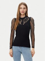 Morgan Bluzka 251-TSAGE Czarny Regular Fit. Czarne bluzki damskie Morgan, s, bez wzorów, z syntetyku, bez kołnierzyka, bez ramiączek. Za 179.99 zł.