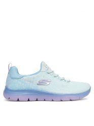 Skechers Sneakersy Summits-Morning Glow 150269/LBLV Niebieski. Niebieskie obuwie sportowe damskie Skechers, z materiału, bez zapięcia. Za 179.99 zł.