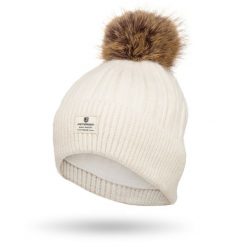 Czapka zimowa Peterson PTN HAT-09 biała. Białe czapki damskie Peterson, na jesień, bez wzorów, z futra. Za 37.99 zł.