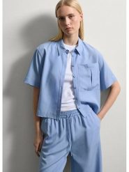 STEFANEL Koszula w kolorze błękitnym rozmiar: L. Niebieskie koszule damskie Stefanel, l, bez wzorów, bez kołnierzyka, bez ramiączek. Za 165.99 zł.