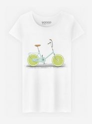 WOOOP Koszulka "Acid" w kolorze białym rozmiar: M. Białe bluzki damskie Wooop, m, bez wzorów, bez kołnierzyka, bez ramiączek. Za 56.99 zł.